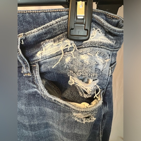 Flying Monkey Blue Distressed Women's Jeans - Picture 3 of 7